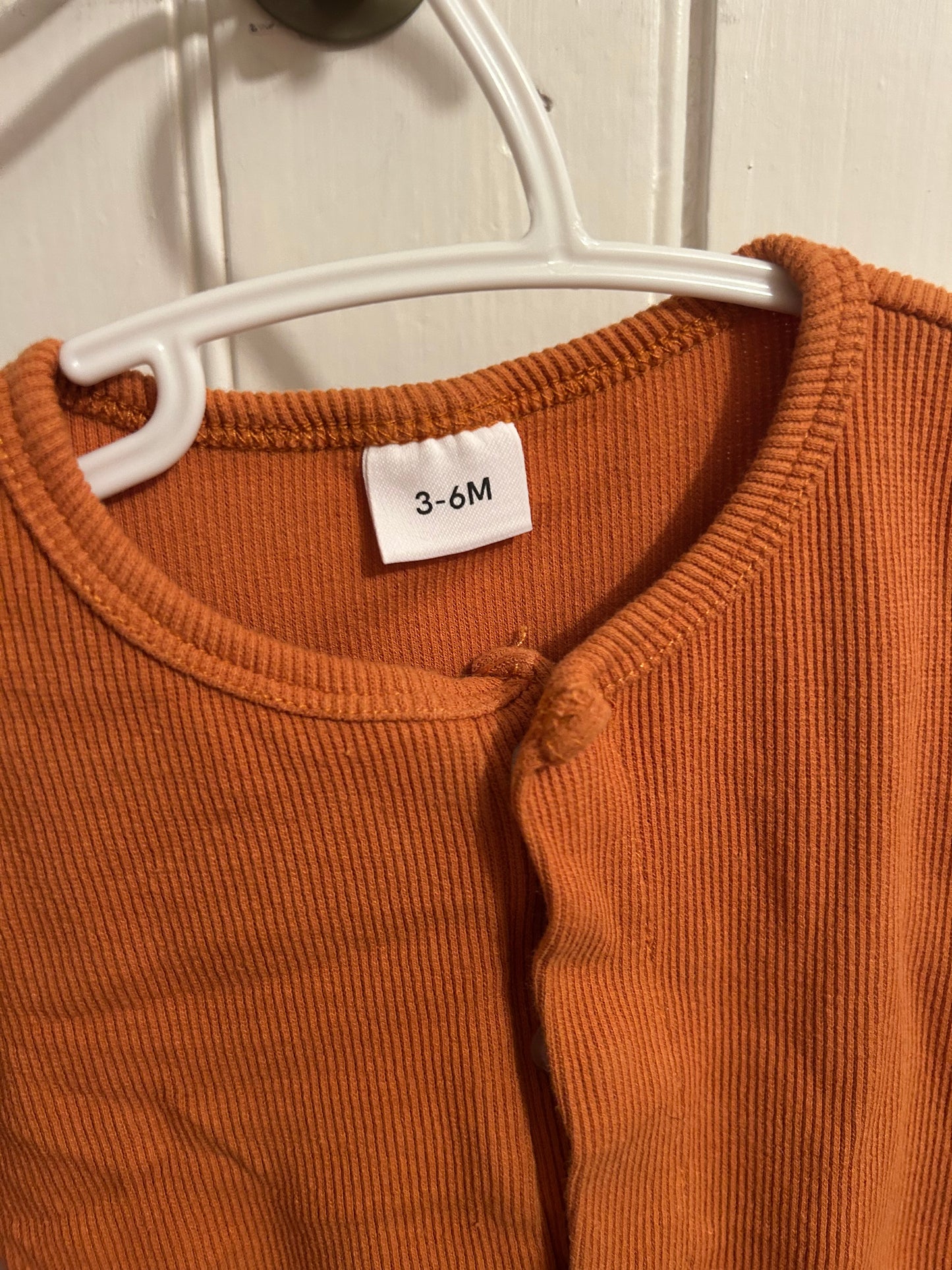 3/6m orange ribbed sleeper