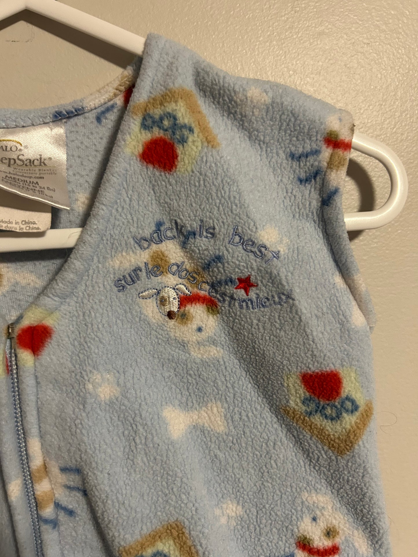 Halo 6/12m fleece dog house sleep sack