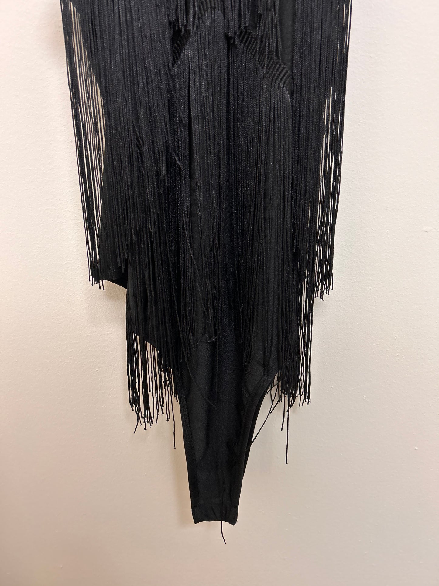 Shein large black fringe tank bodysuit