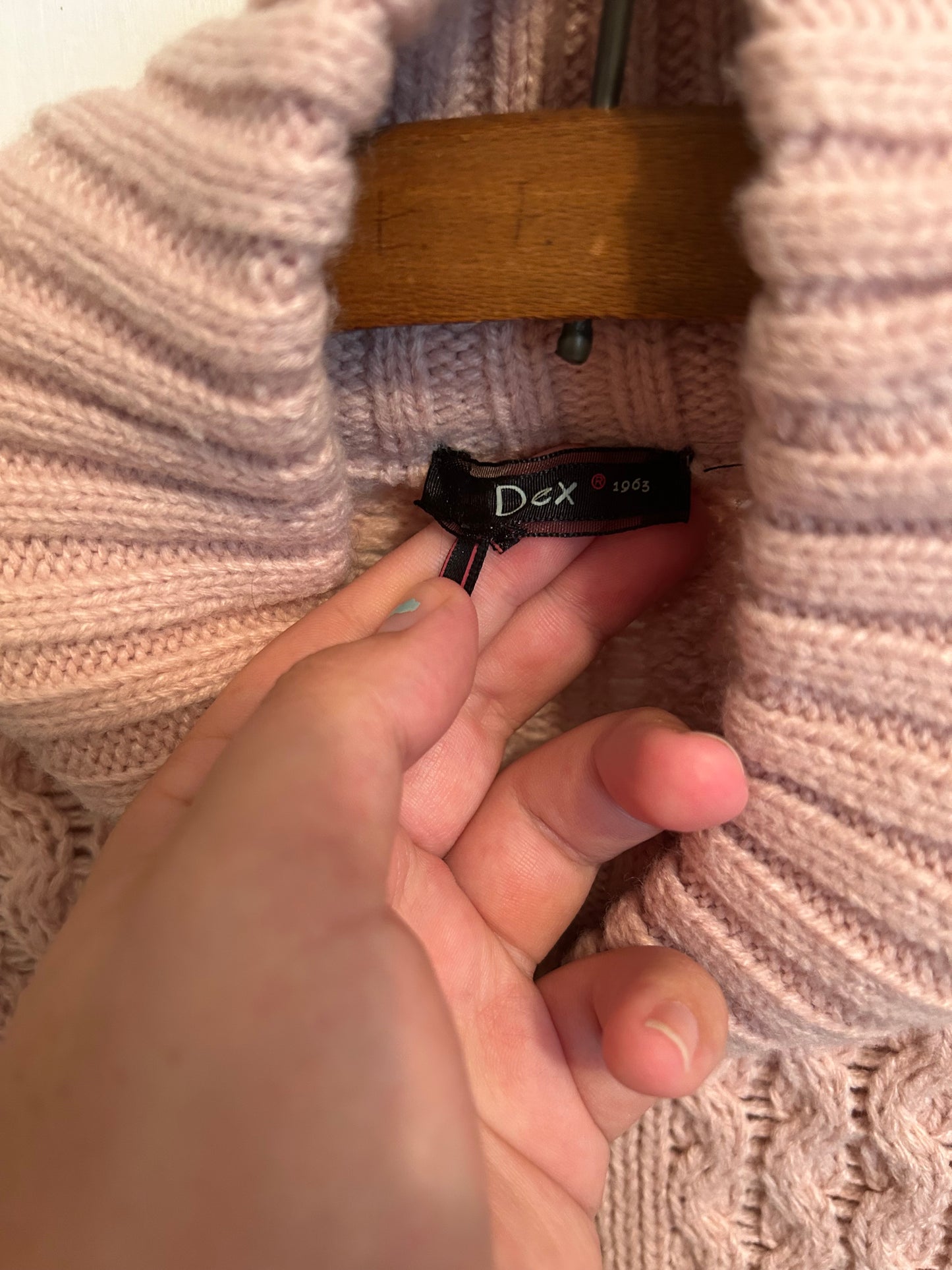 Dex medium pink knit side zipper high neck sweater