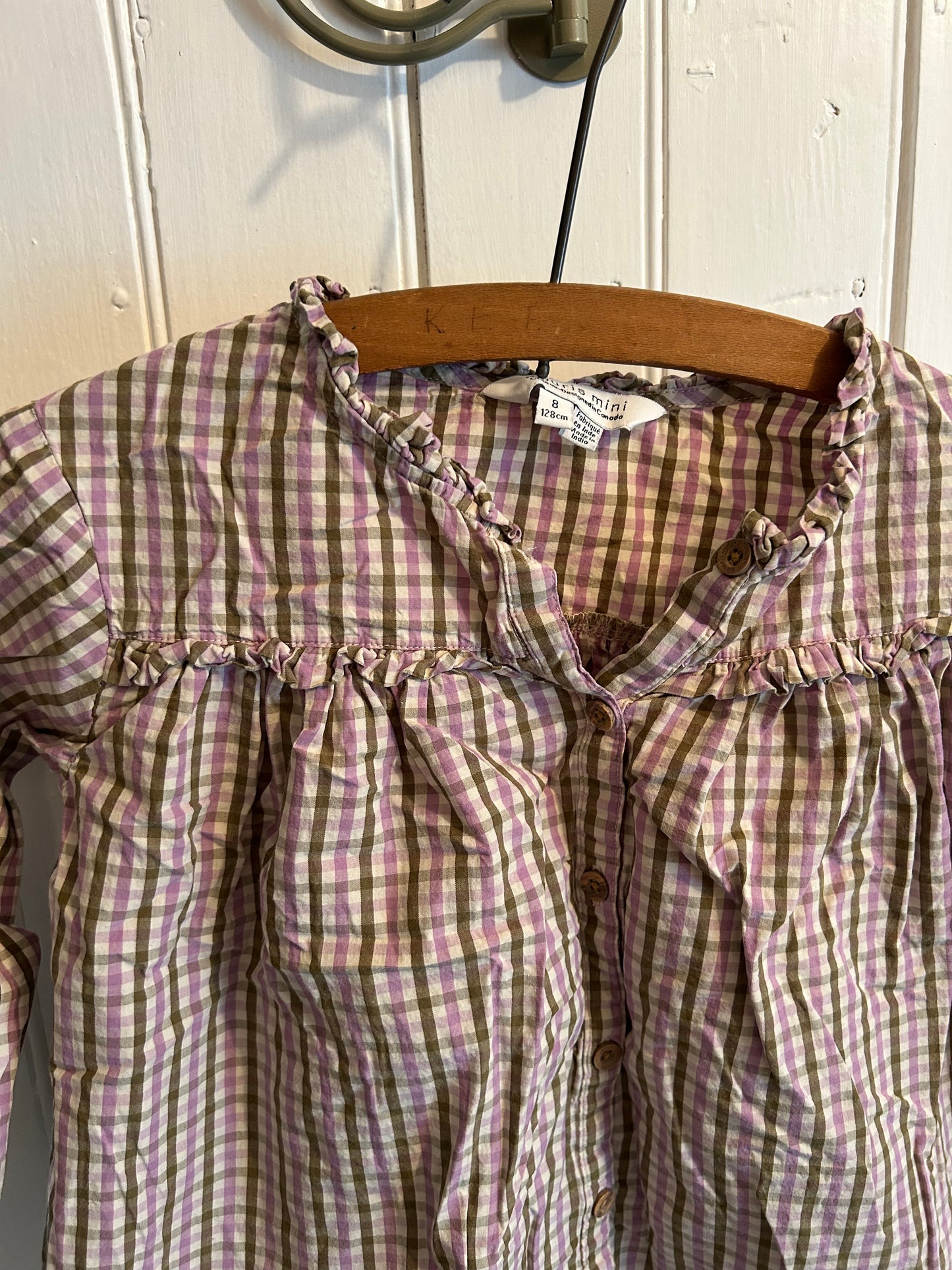 Souris mini 8 purple & green plaid blouse