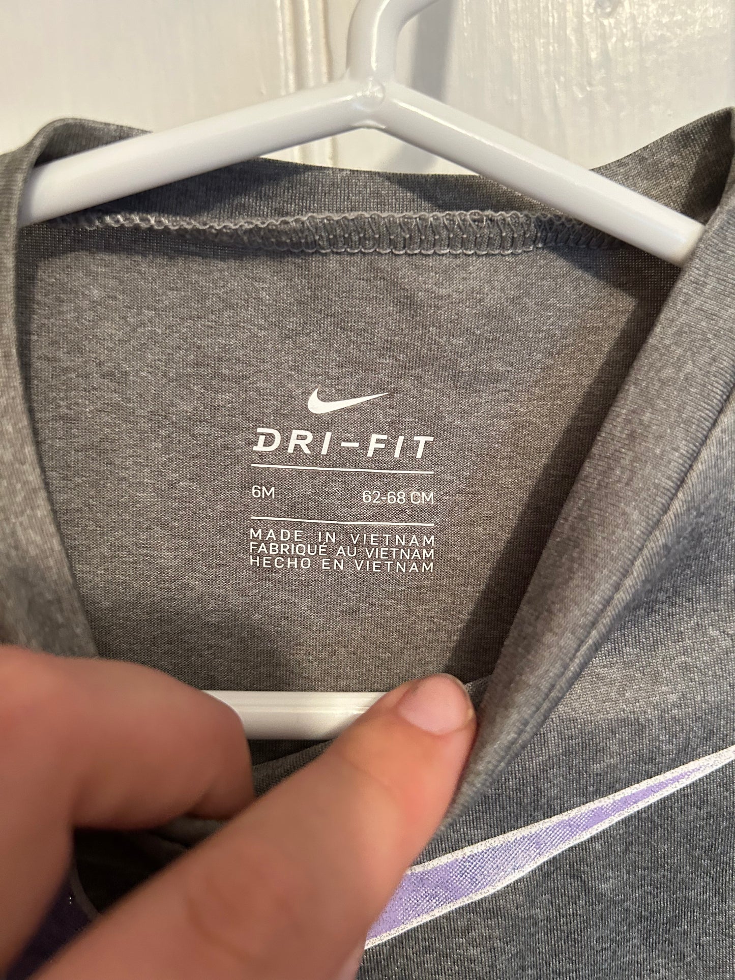 Nike 6m grey & purple athletic peplum set