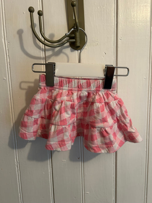 George 3/6m pink plaid skirt