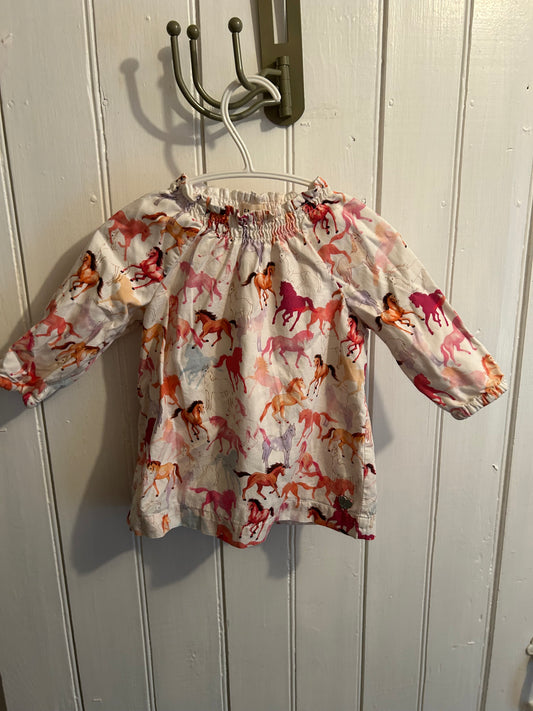 Hatley 6/12m pink horse dress