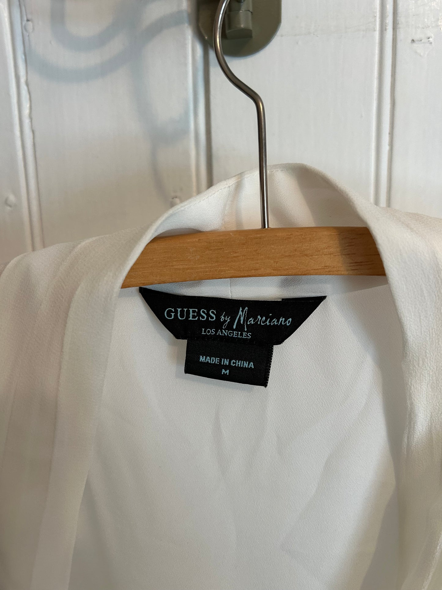 Guess by Marciano medium white sheer slip wrap dress