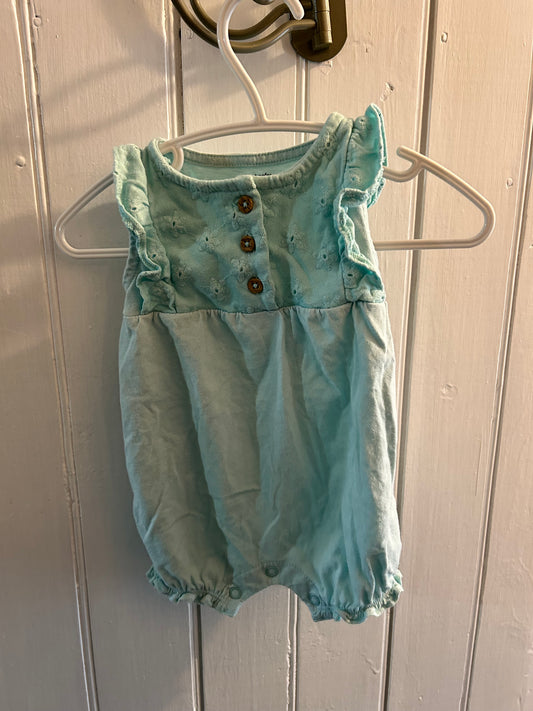 Carters 3m teal lace top romper
