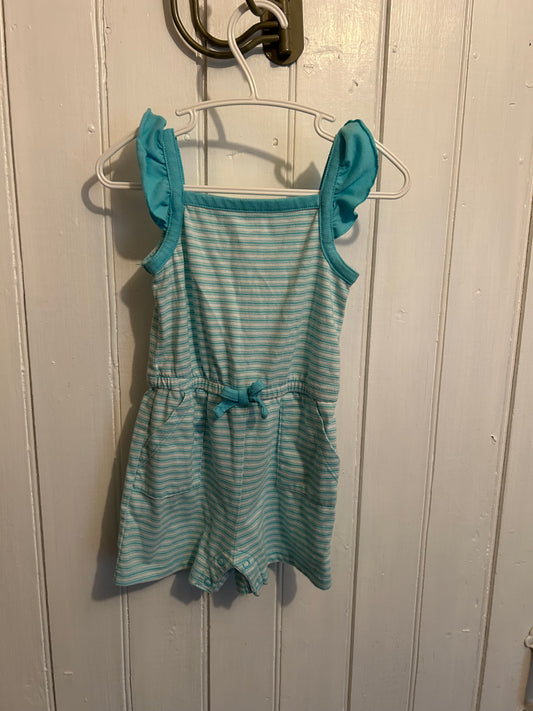 Joe fresh 12/18m blue striped romper