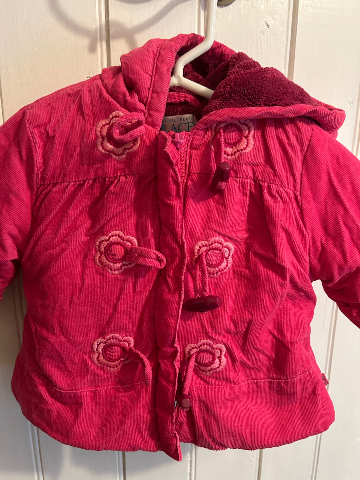 The children’s place 0/6m pink floral buckle jacket