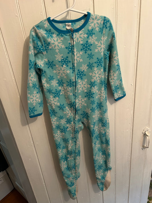 George 4t blue snowflake fleece sleeper