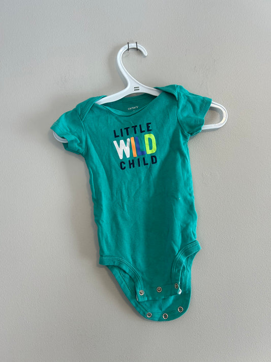 Carters 6m green wild onesie