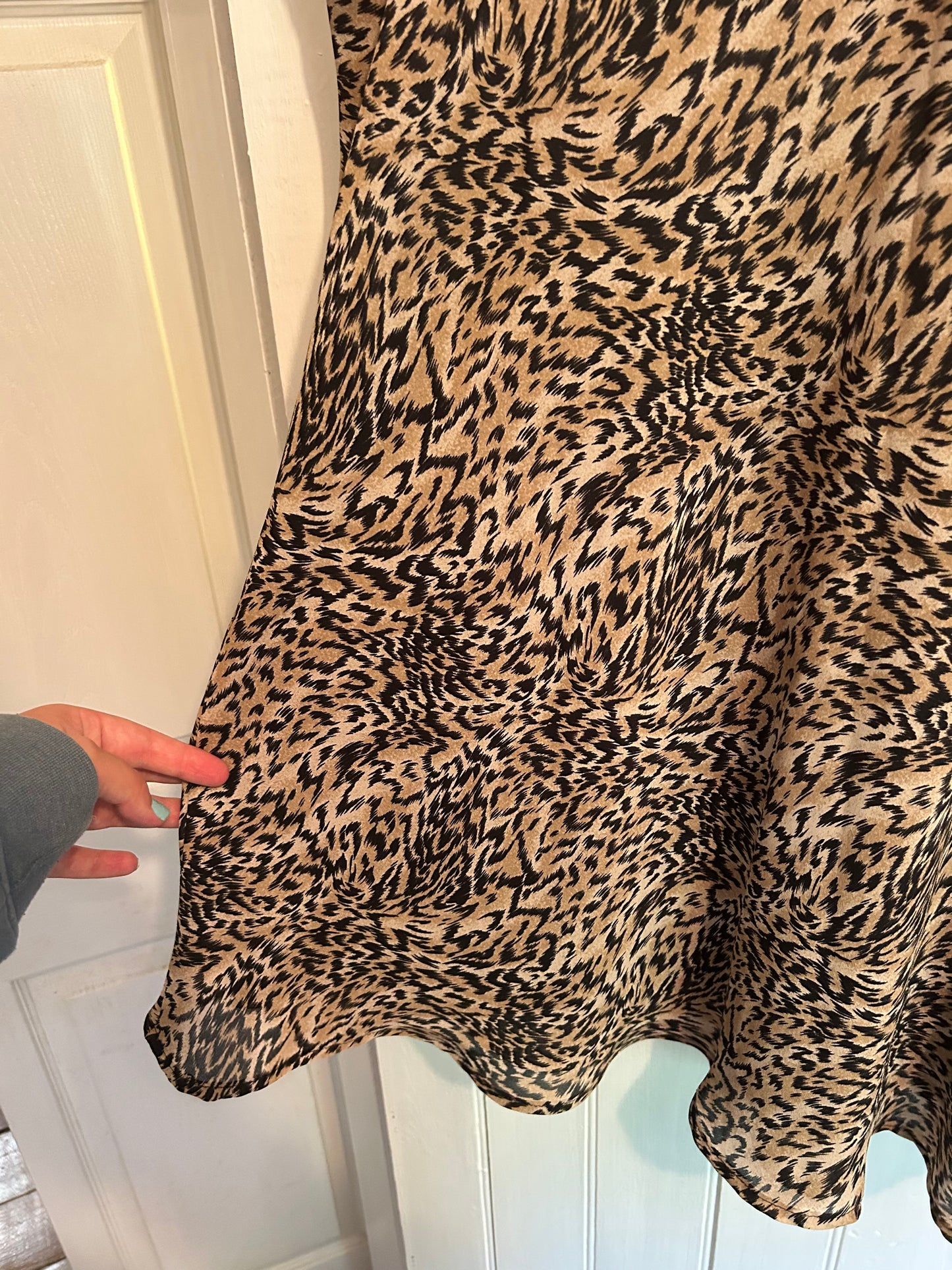 Northern reflection large cheetah midi skirt