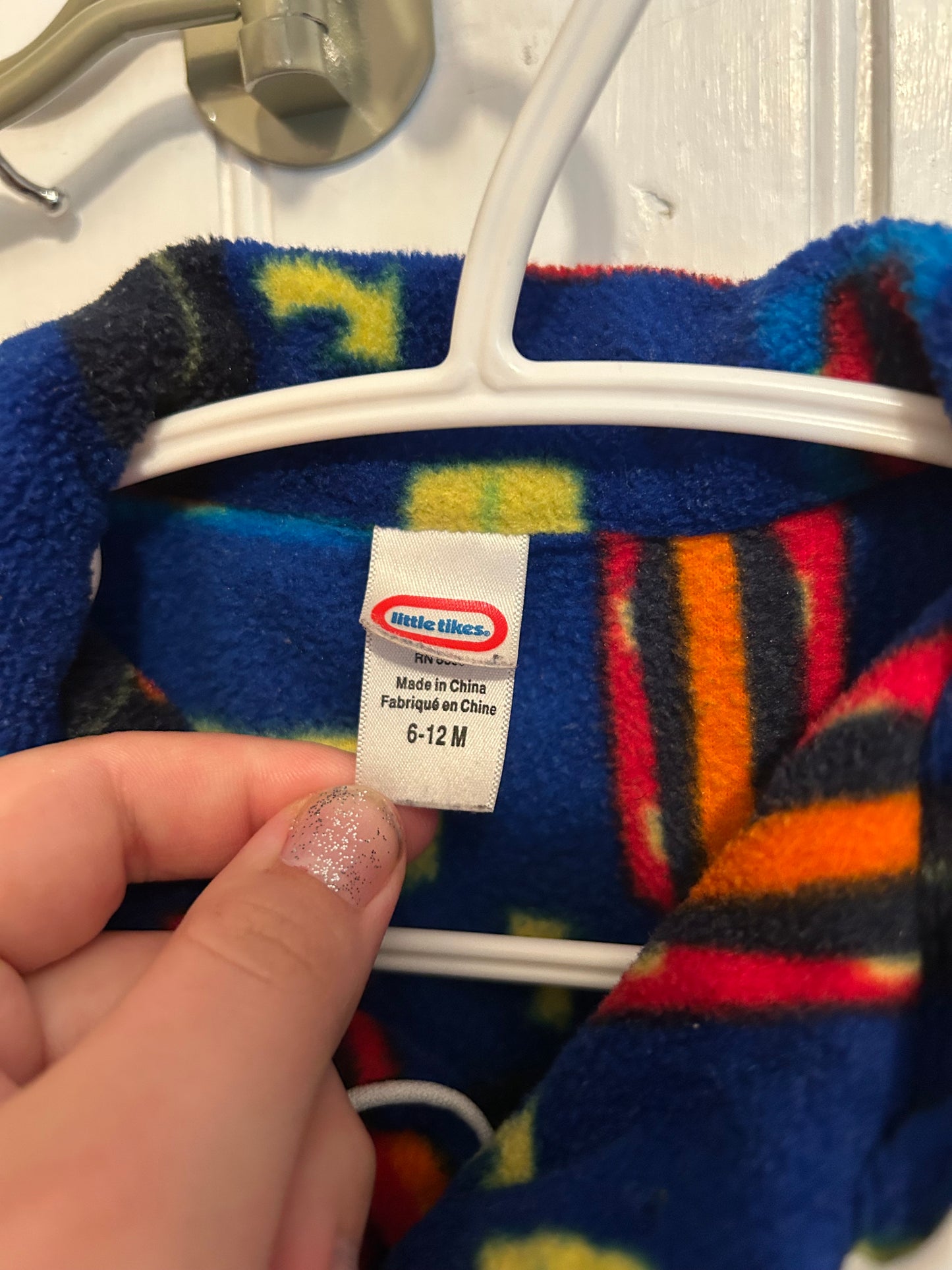 Vintage little tikes 6/12m skateboard fleece pj set