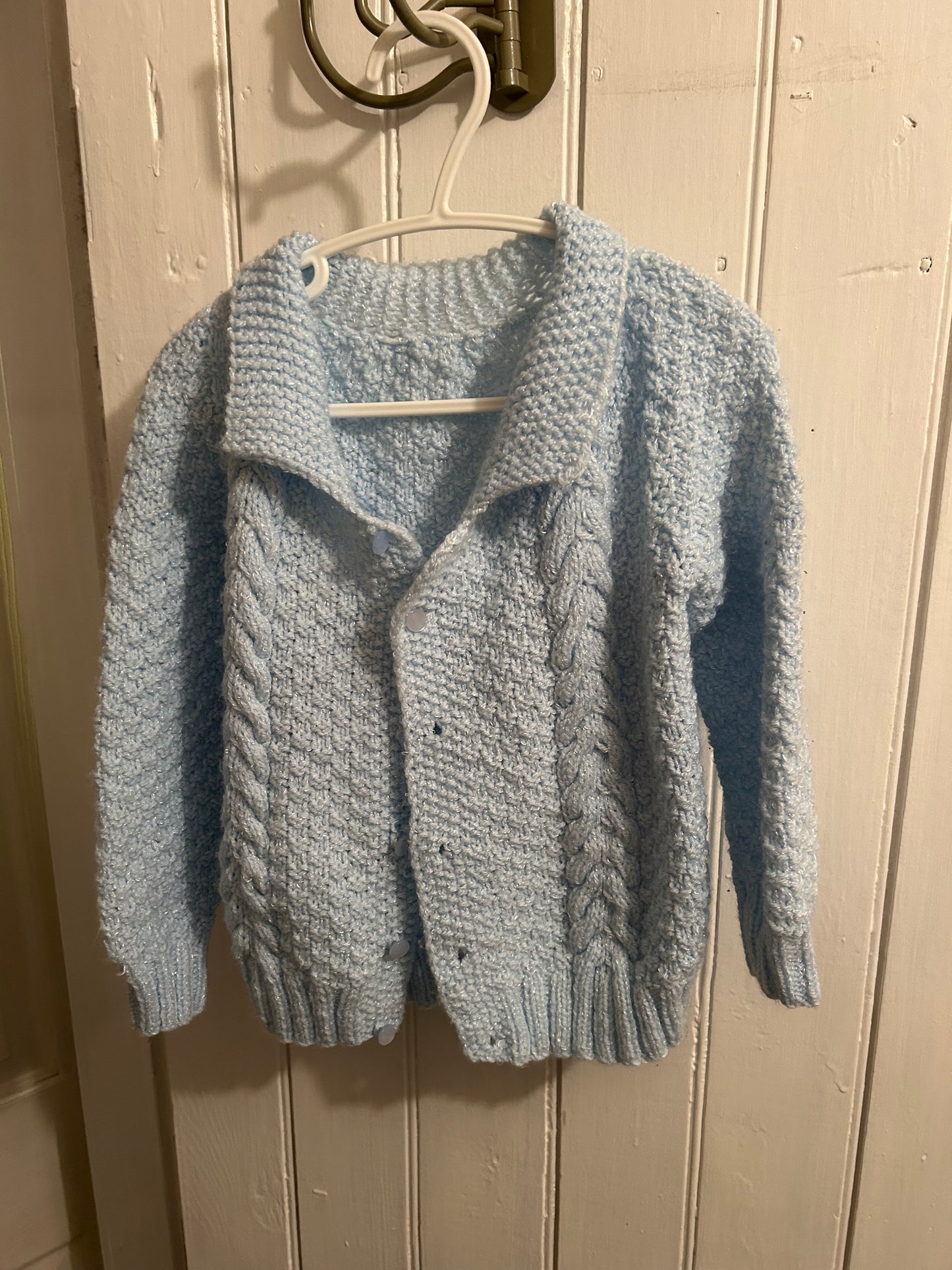 Handmade 2t light blue knit cardigan