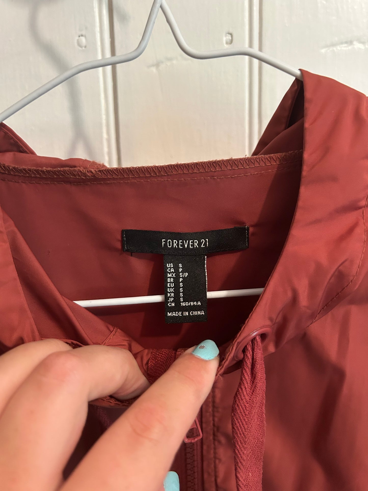 Forever 21 small red unlined rain jacket
