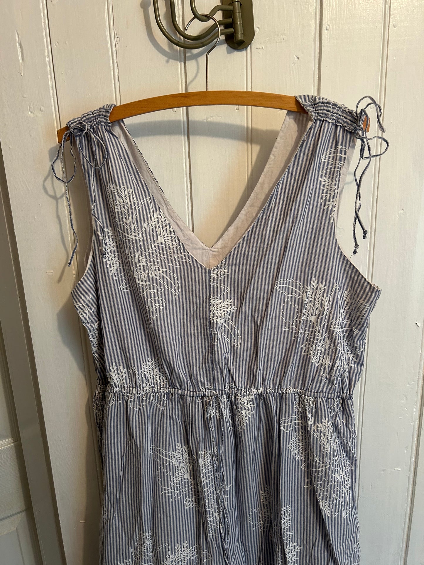 Joe fresh large blue floral stripe maxi dress