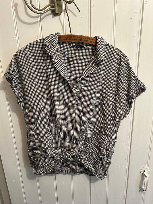 George xs black & white checkered tie top