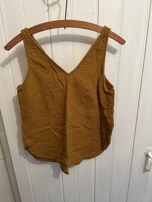 Old navy small brown muslin vcut tank top
