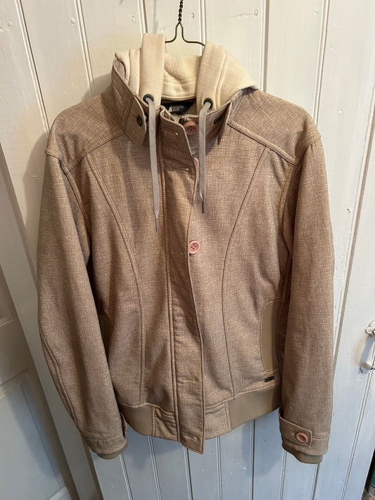 MEC women’s xl tan fleece lined soft shel jacket
