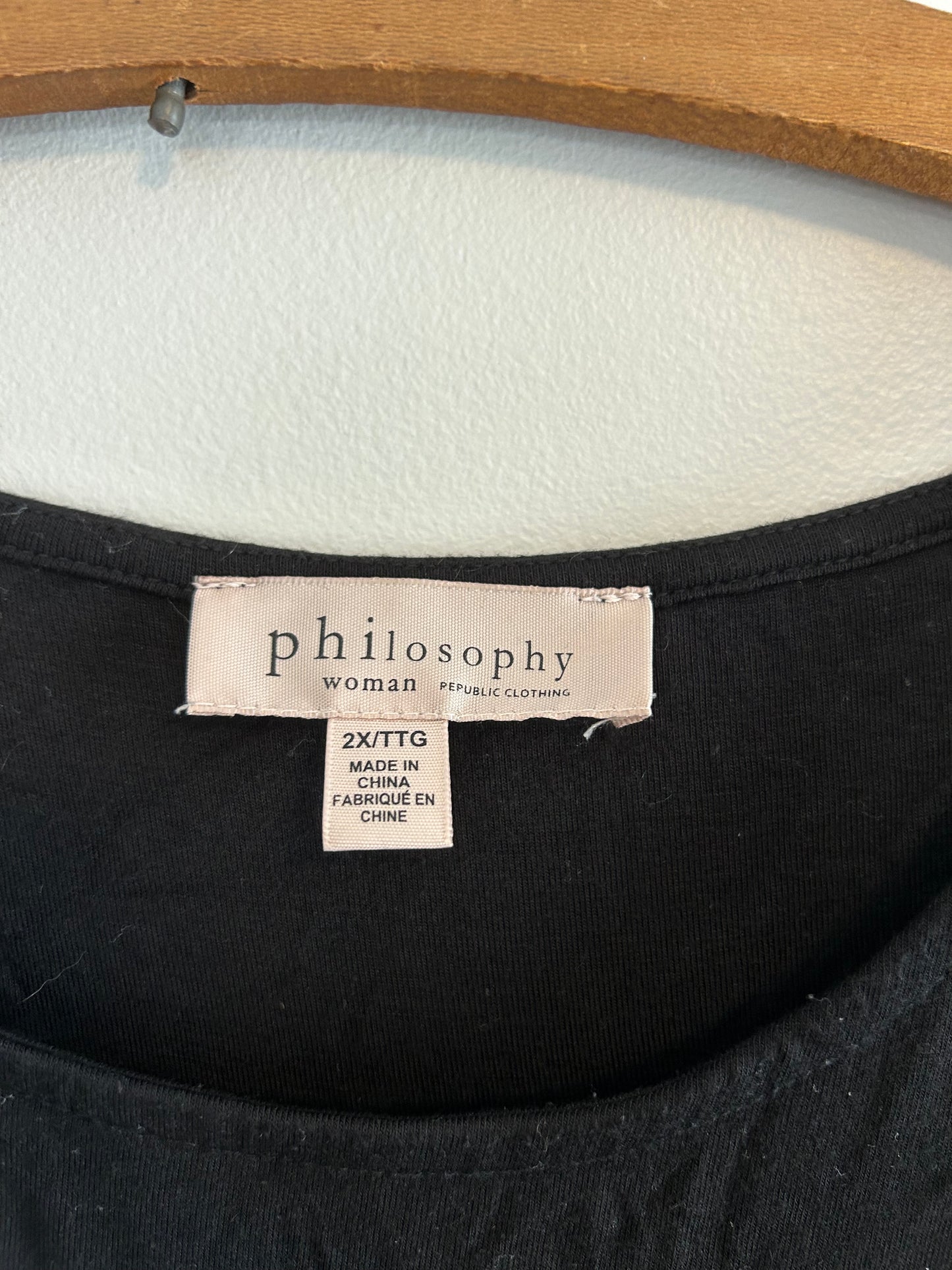Philosophy 2x black long sleeve shirt