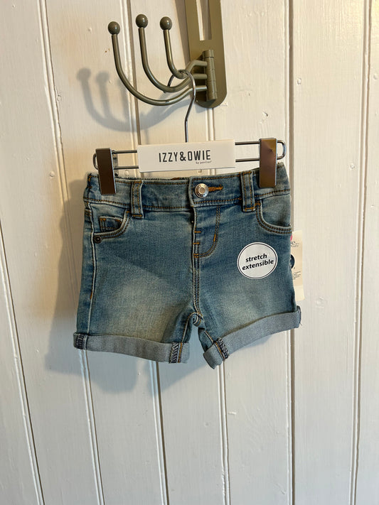 NEW George 3/6m light wash denim shorts