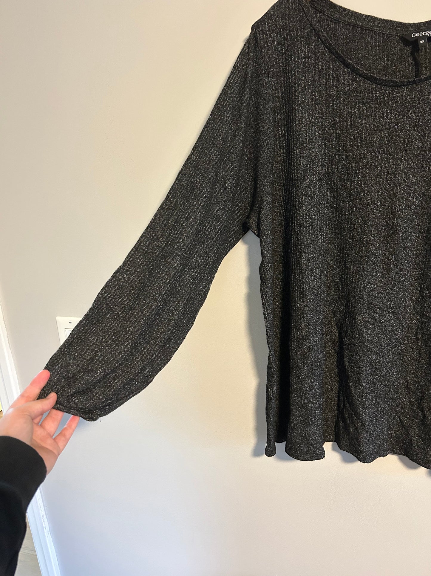 George 3x black ribbed top