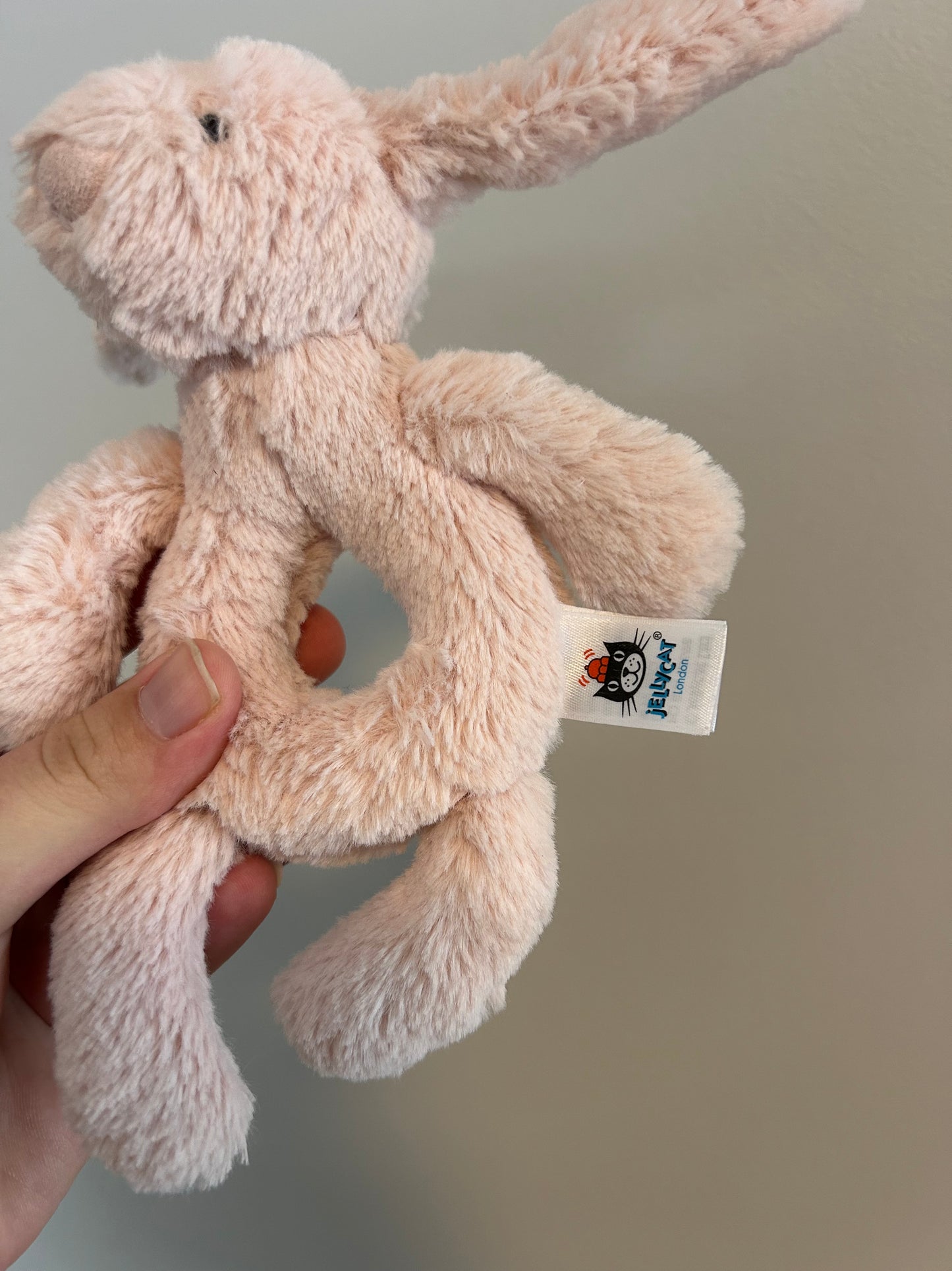 Jellycat pink rabbit rattle