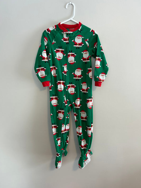 Carters 4t green Santa fleece sleeper