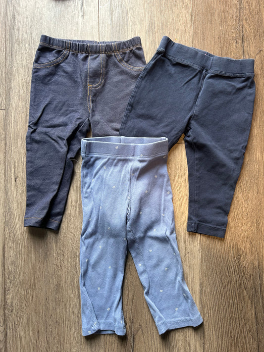 6/12m blue leggings bundle