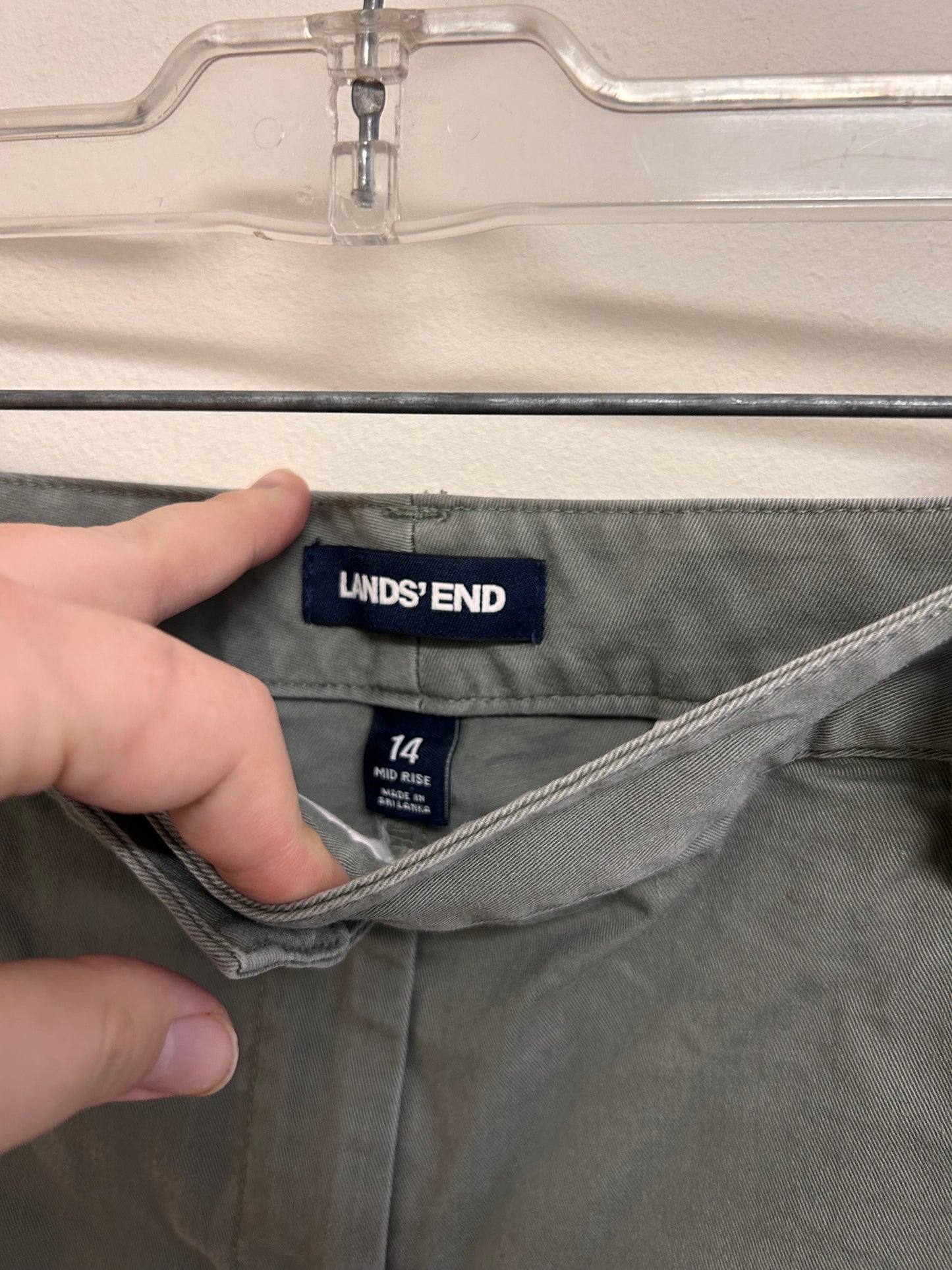 Lands end 14 sage green khaki shorts