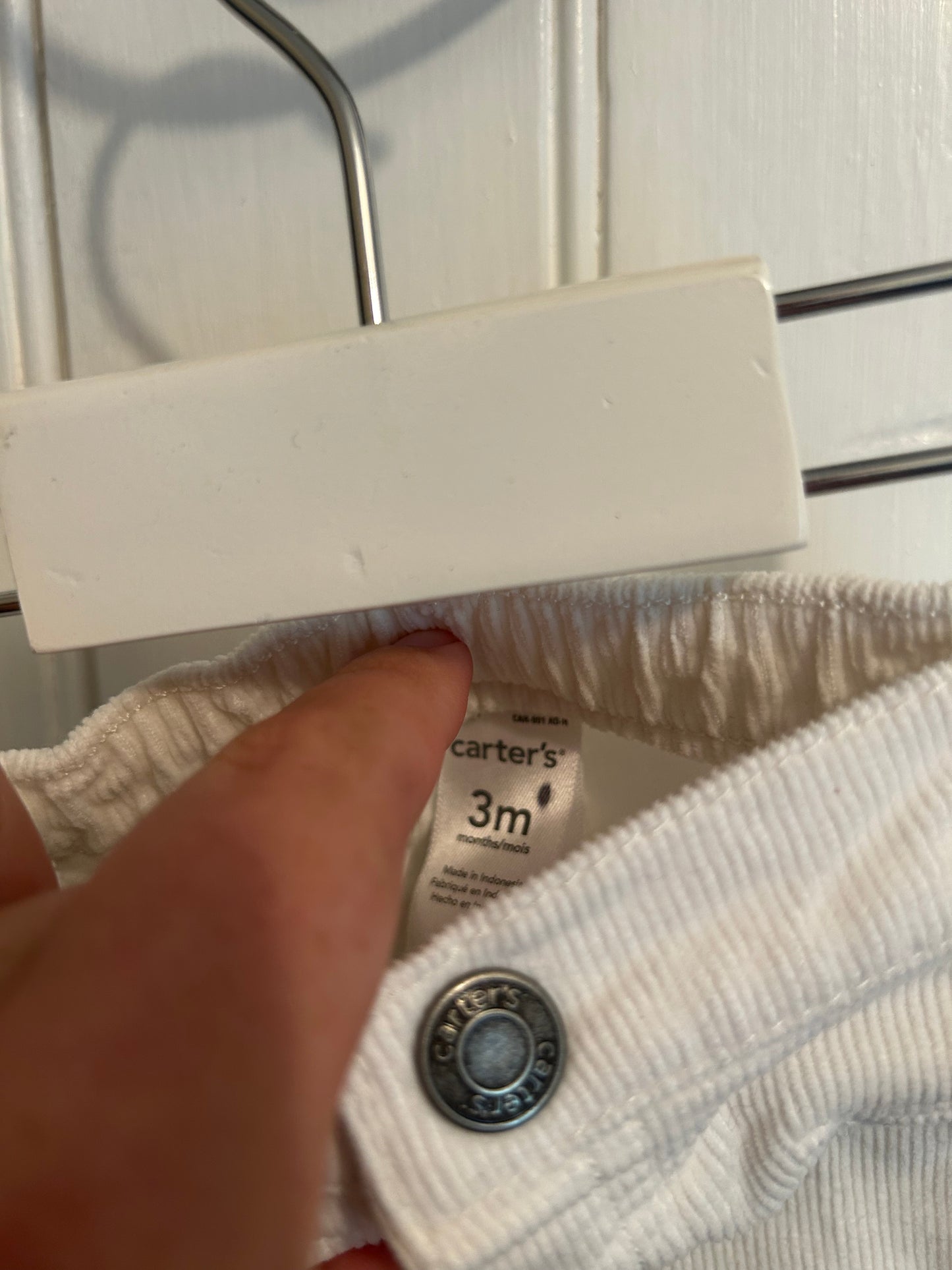 Carters 3m white ribbed jeans