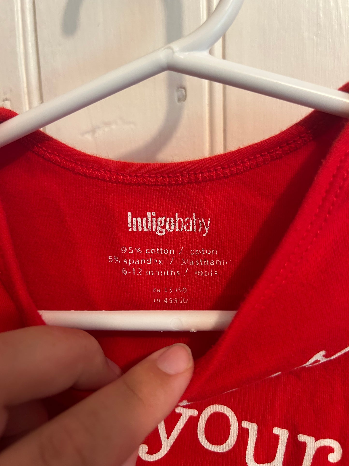 Indigo baby 6/12m red express your elf onesie