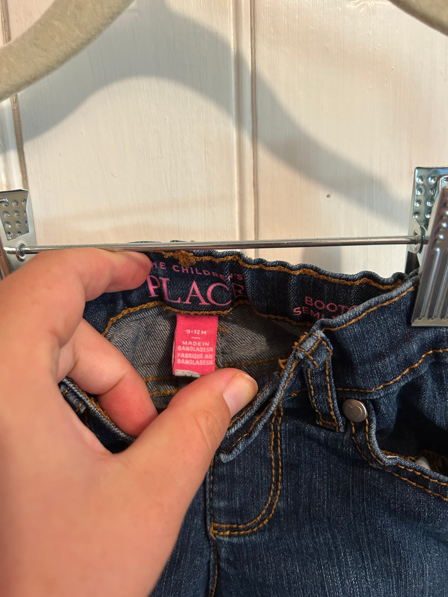 The children’s place 9/12m dark wash bootcut jeans