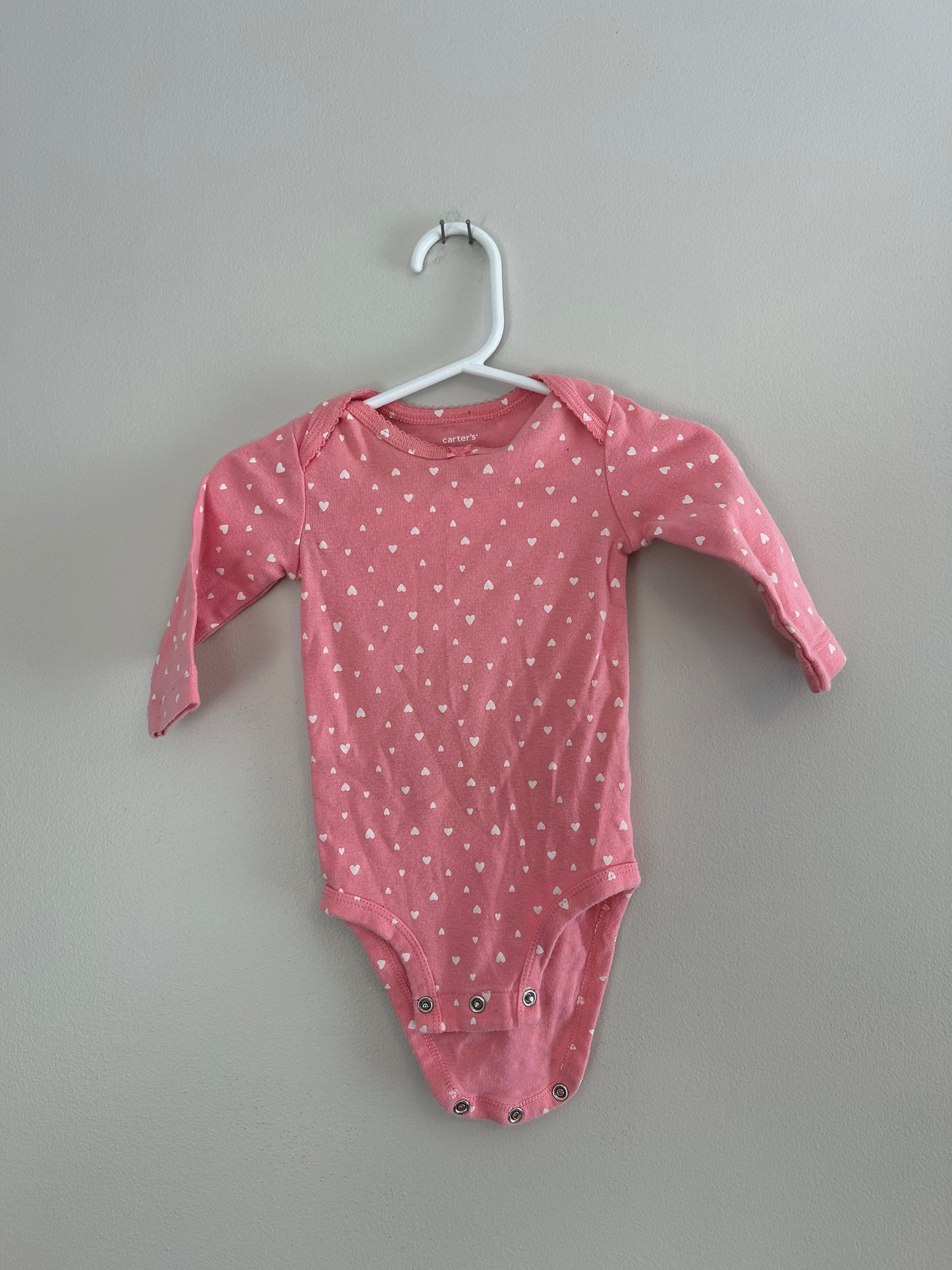 Carters 6m pink heart onesie