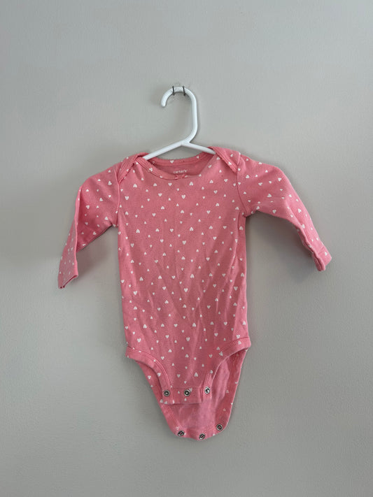 Carters 6m pink heart onesie