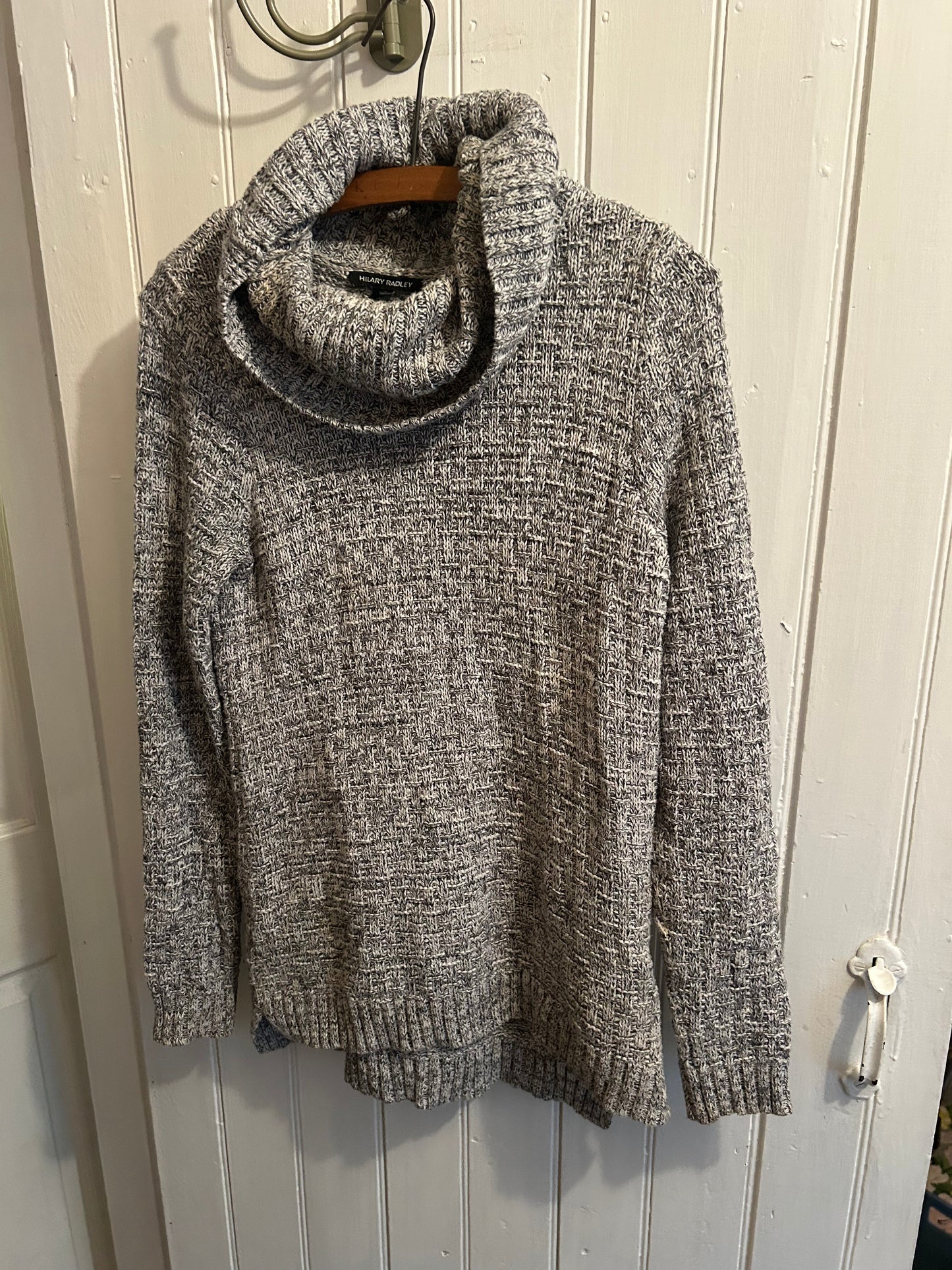 Hilary Radley small grey knit cowl neck sweater