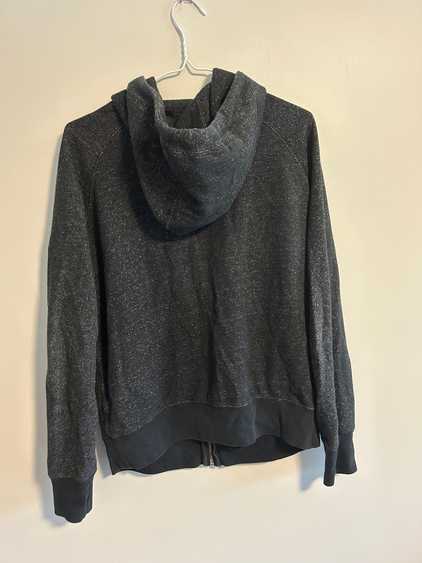 Roots women’s large black zip up hoodie sweater