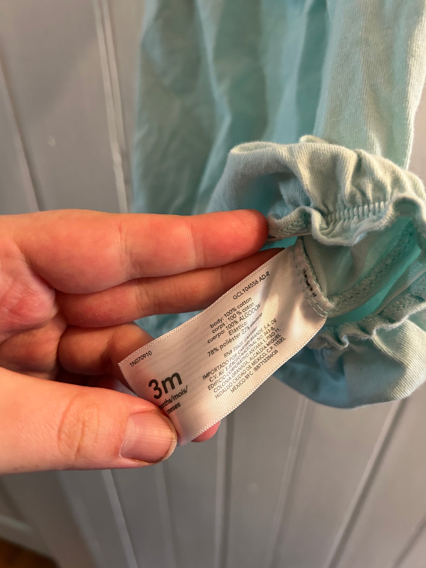 Carters 3m teal lace top romper