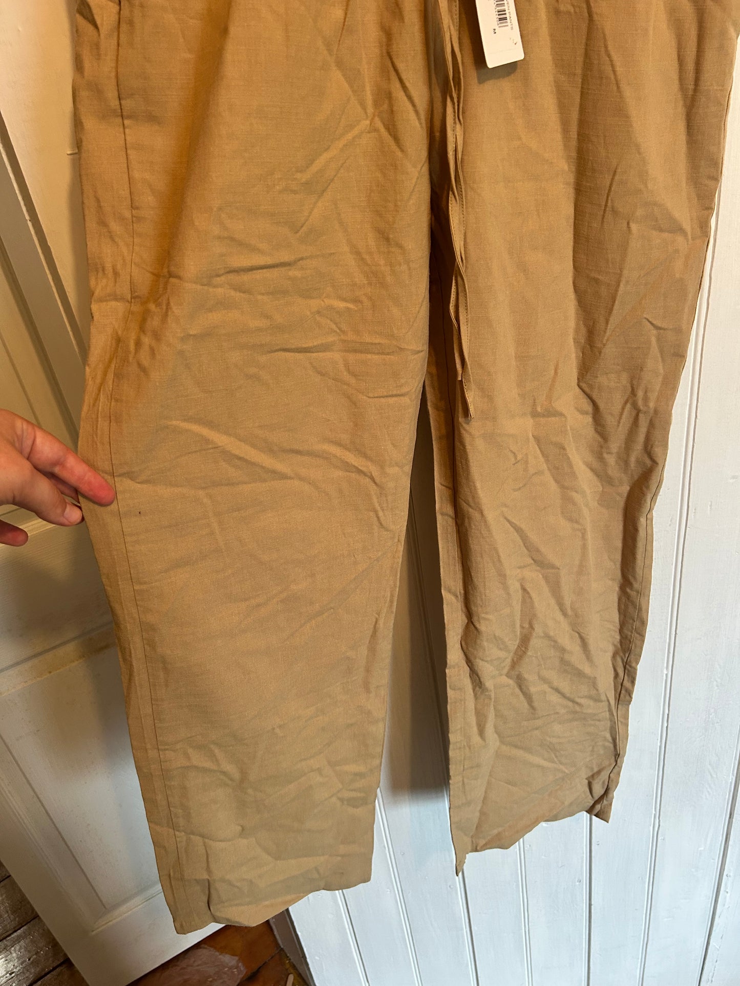 NEW Molly bracken medium tan woven linen like pant