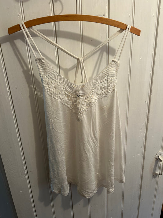 NEW DEX xs white lace strap back tank top