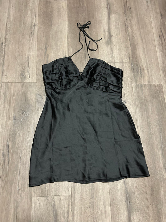 NEW dynamite xl black silk halter mini dress