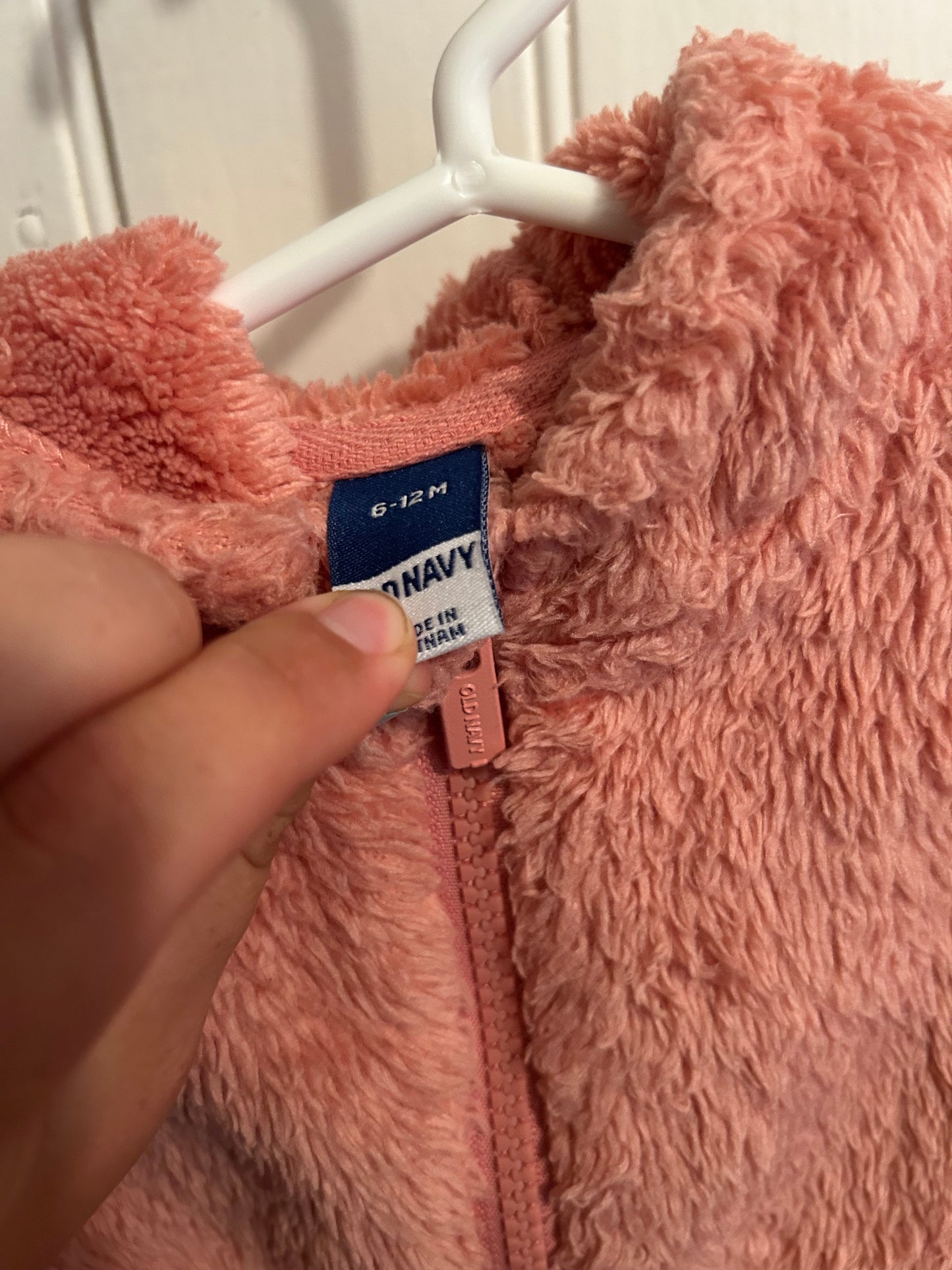 Old navy 6/12m pink Sherpa sweater