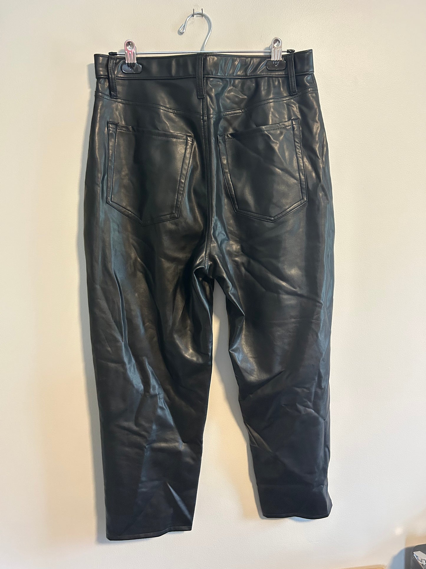 Abercrombie & fitch women’s 14 black pleather straight leg pants