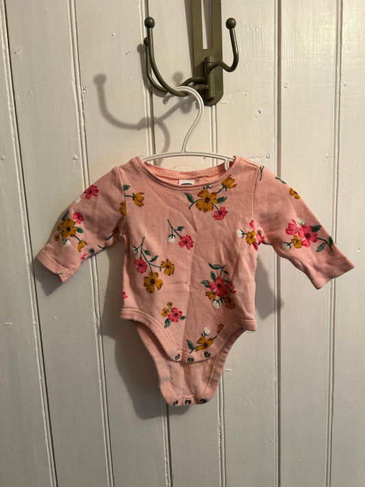 Old navy 0/3m pink floral onesie