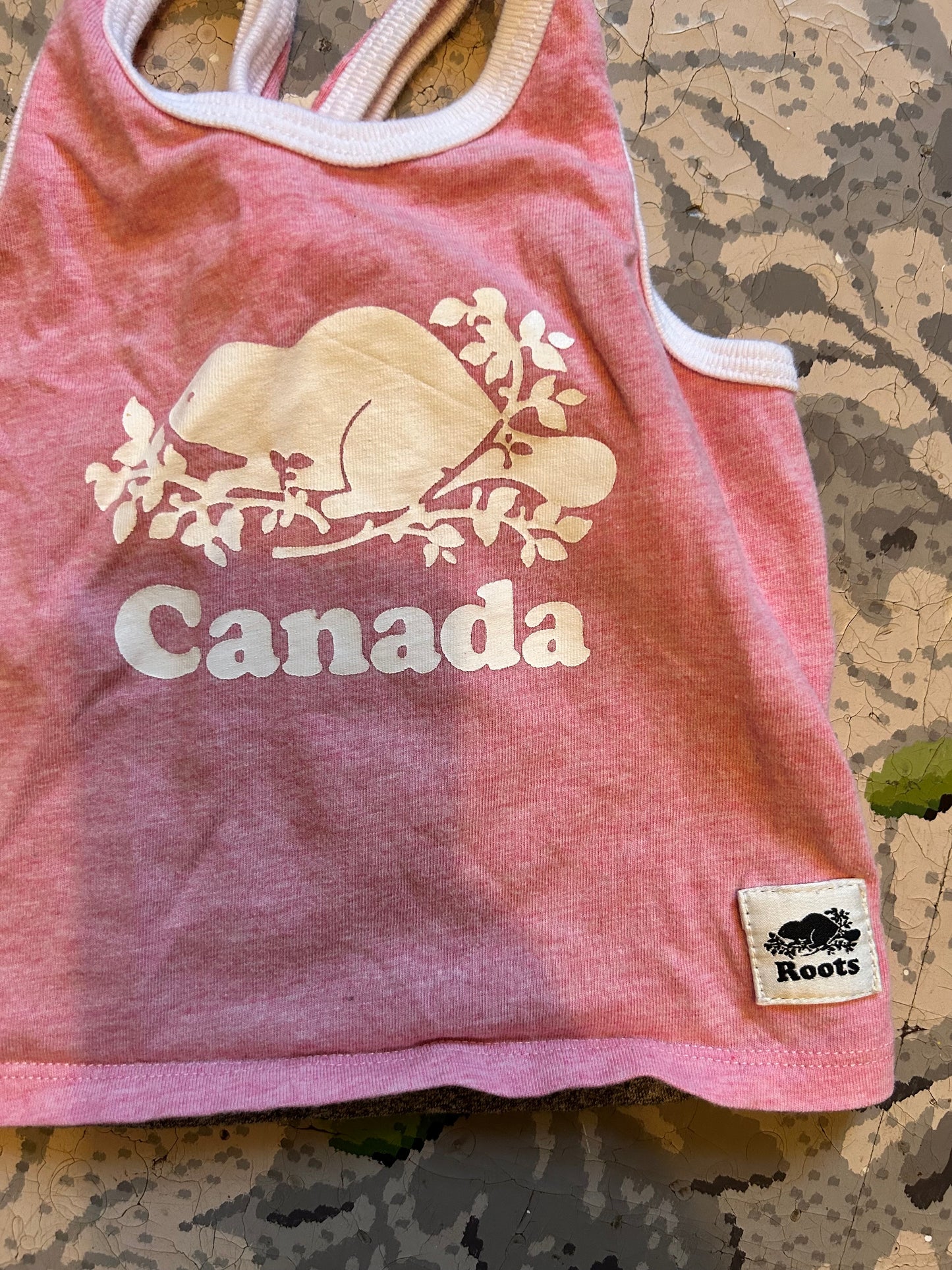 Roots 3/6m pink tank top