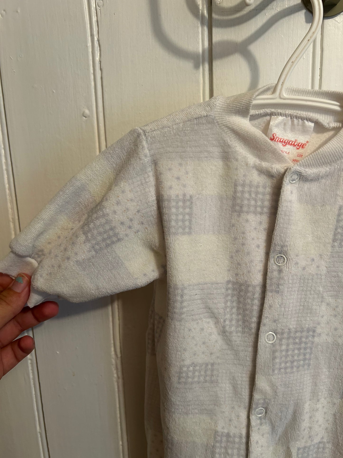 Vintage Snugabye 3m green & grey patchwork fleece sleeper