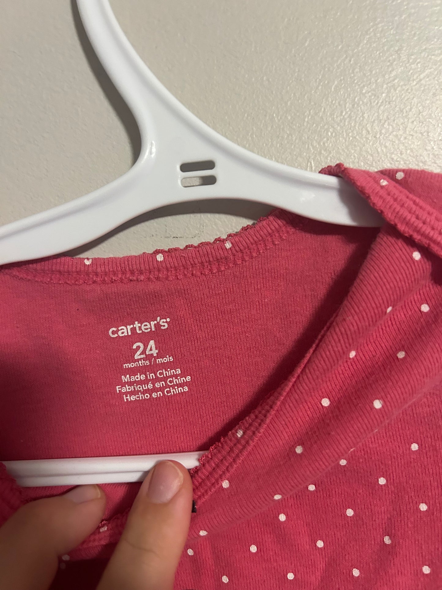 Carters 24m pink polka dot onesie