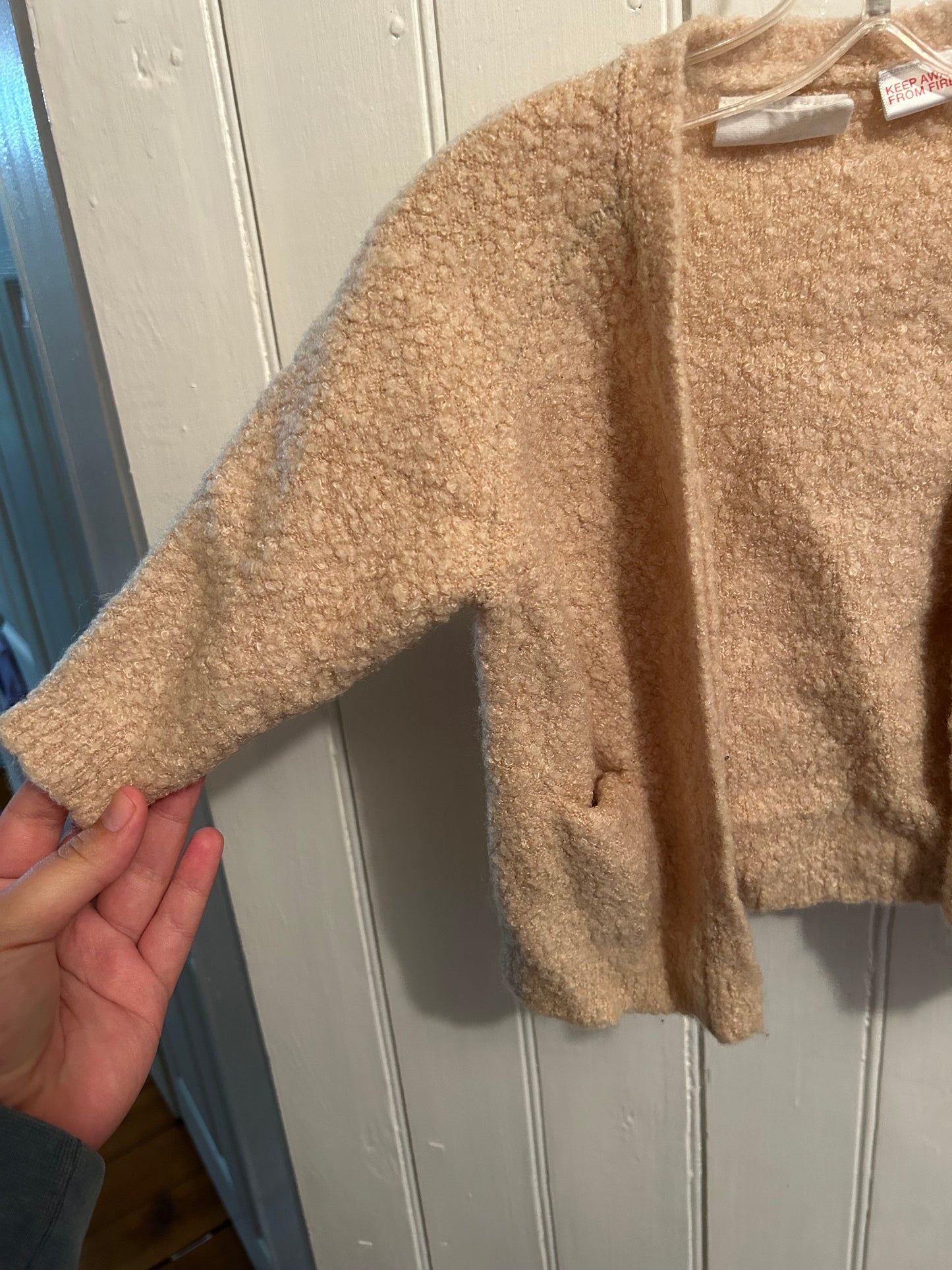 Zara 6/9m tan wool cardigan
