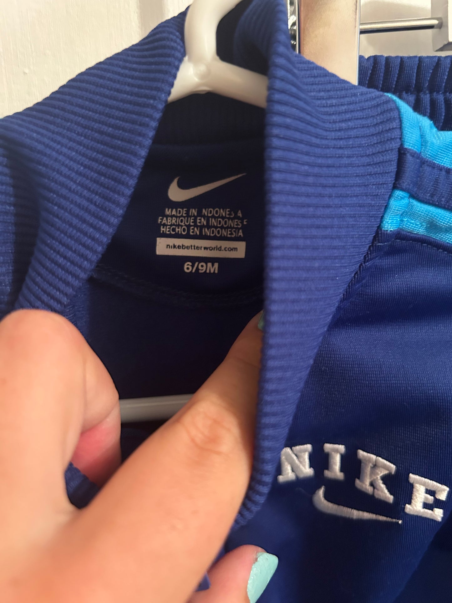 Nike 6/9m blue 2pc sweat set