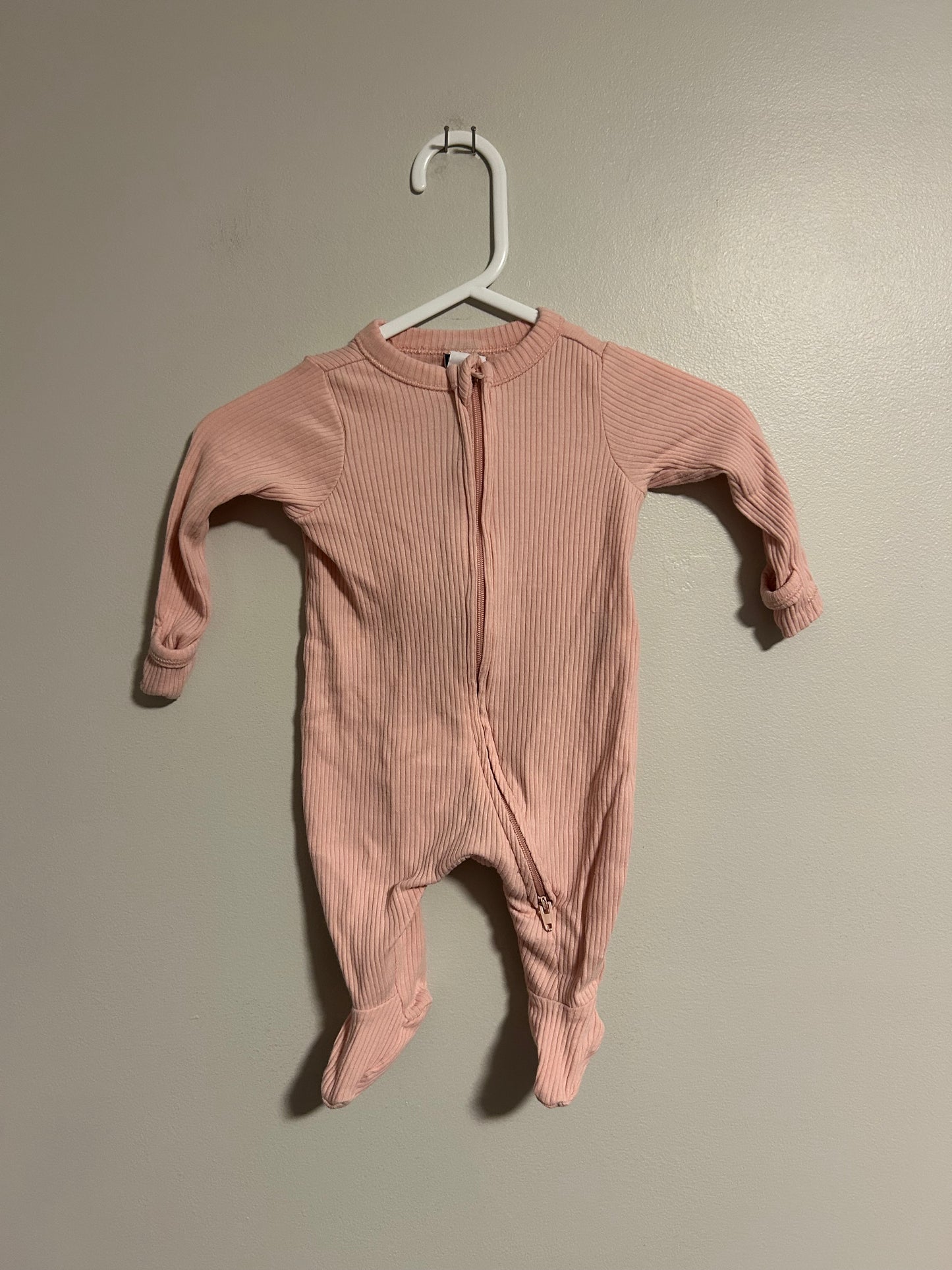 Old navy newborn pink ribbed sleeper