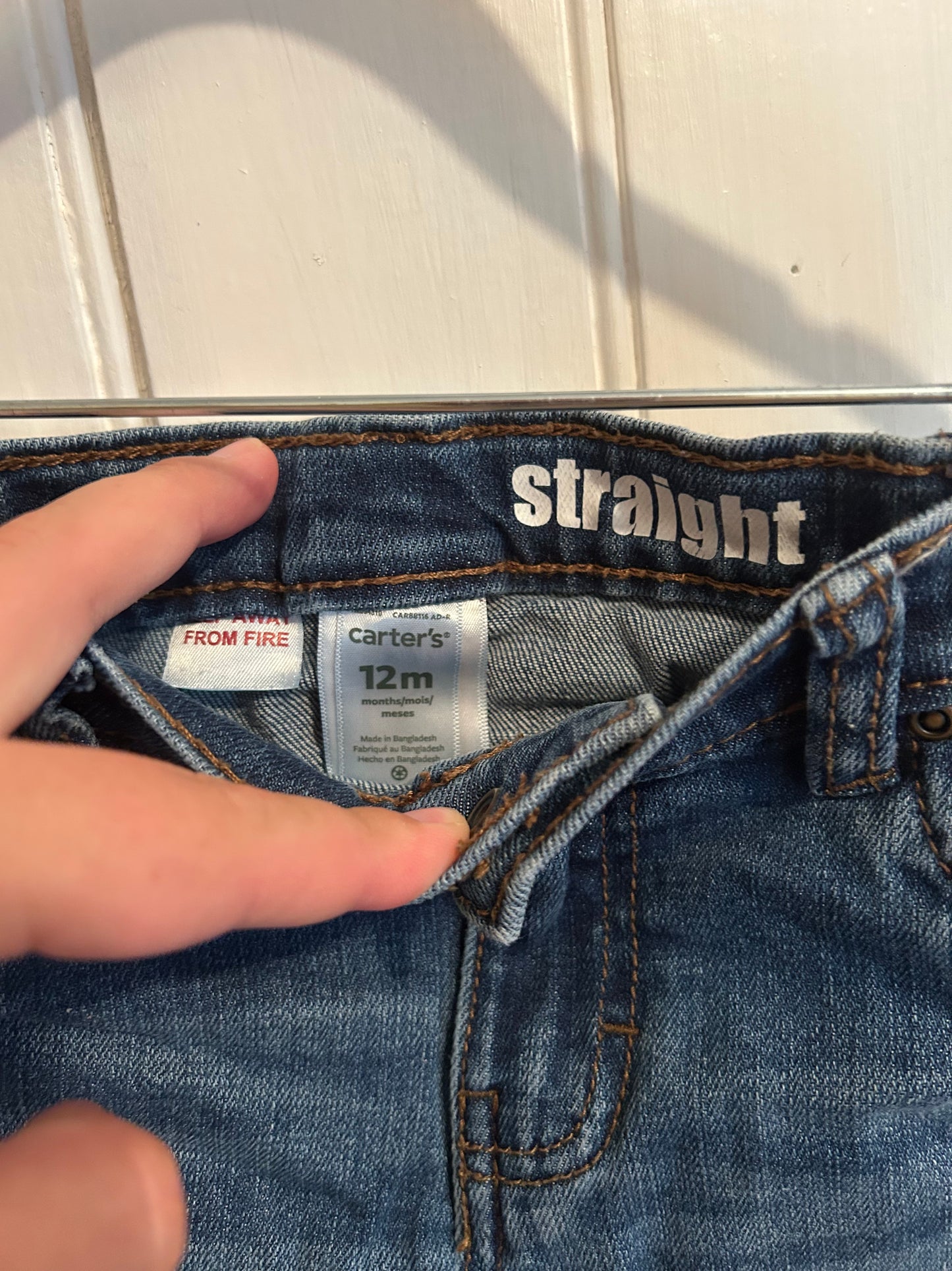 Carters 12m medium wash straight leg jeans